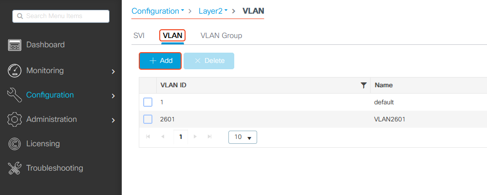 Configuration VLAN