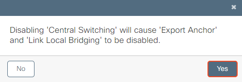 Disabling Central Switching